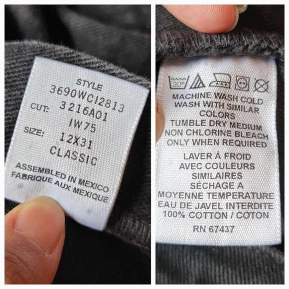 Polo Jeans RALPH‎ LAUREN Straight Cut High Rise Jeans Black Faded Size 12×31 - Picture 12 of 14